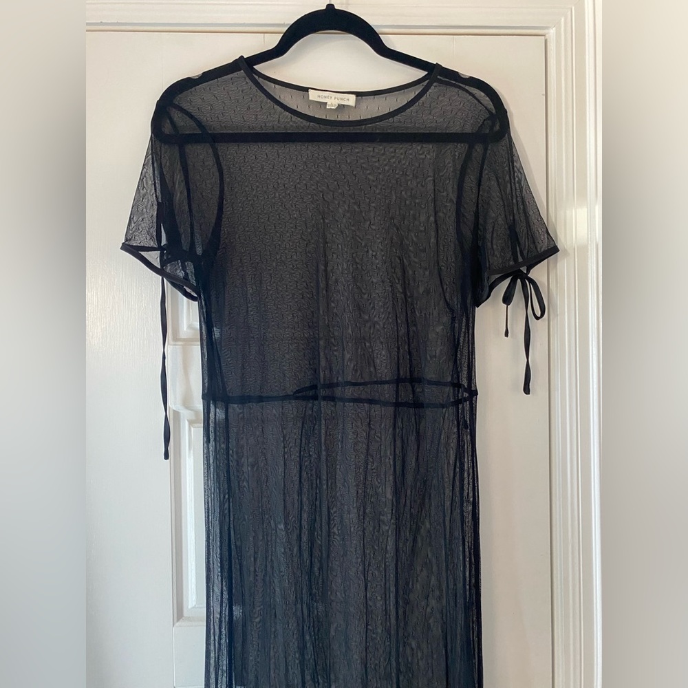 Honey Punch Sheer Black Maxi Dress